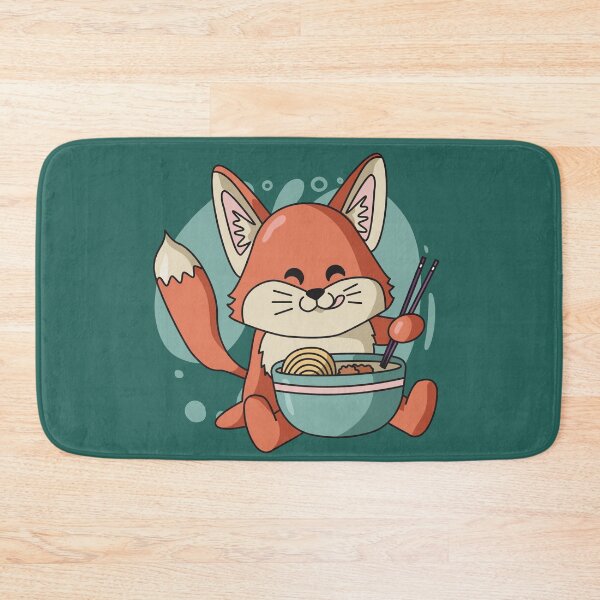 Item preview, Cute Fox Eating Ramen Noodles designed and sold by SLAG-Creative.