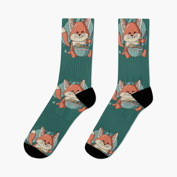 Item preview, Cute Fox Eating Ramen Noodles designed and sold by SLAG-Creative.