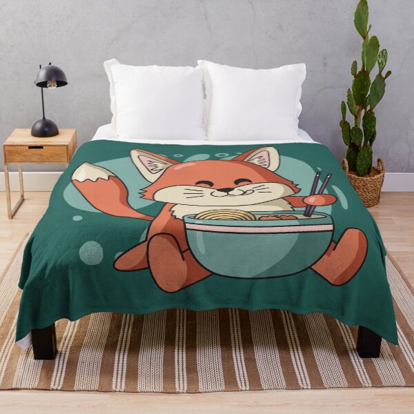 Item preview, Cute Fox Eating Ramen Noodles designed and sold by SLAG-Creative.