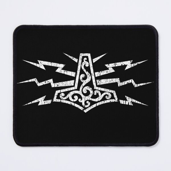 Artikelvorschau, Viking Thors Hammer Norse Pagan Mjolnir Lightning Distressed entworfen und verkauft von BluePagan.