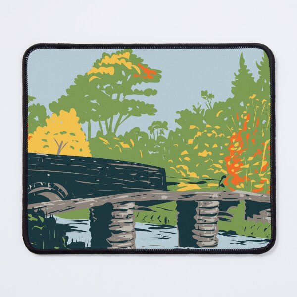 Item preview, Clapper Bridge on the Moor at Postbridge in Dartmoor National Park in Devon England United Kingdom UK Art Deco WPA Poster Art designed and sold by patrimonio.