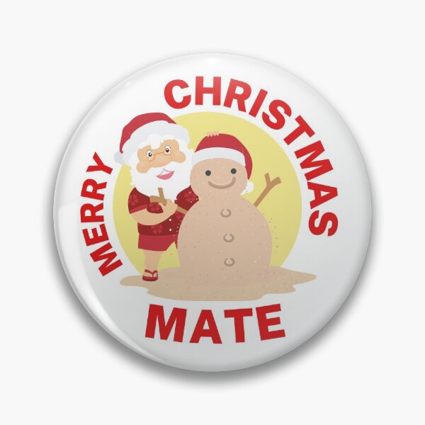 Item preview, Merry Christmas Mate | Aussie Xmas | Santa Sand Snowman | Red/ White designed and sold by Aussies-R-Us.