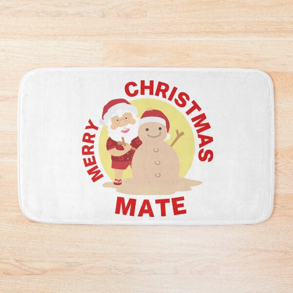 Item preview, Merry Christmas Mate | Aussie Xmas | Santa Sand Snowman | Red/ White designed and sold by Aussies-R-Us.