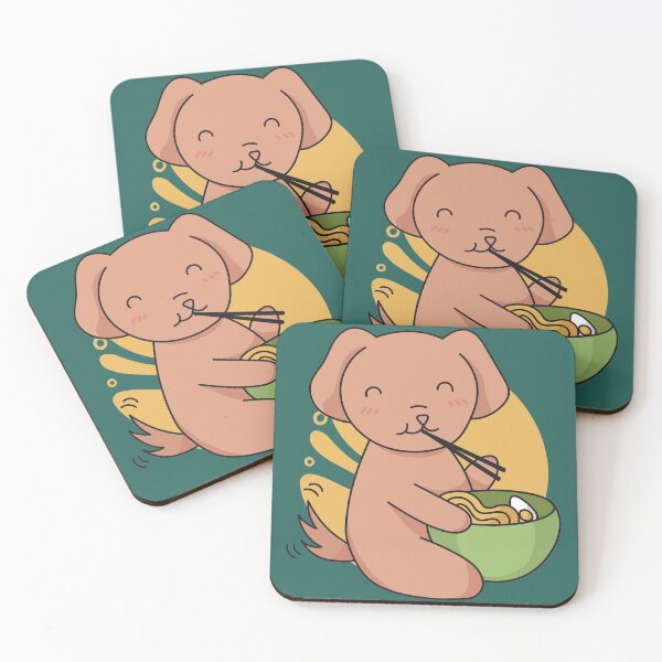 Item preview, Cute Dog Eating Ramen Noodles designed and sold by SLAG-Creative.