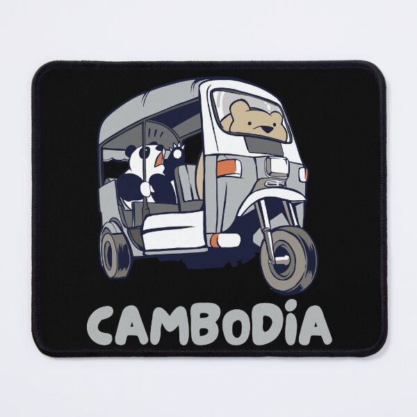 Item preview, Cambodia Tuk-Tuk Khmer Rickshaw Panda Bear designed and sold by Hoiho Adventure Shirts.