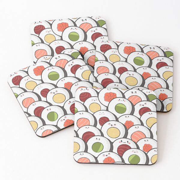 Item preview, Cute Kawaii Sushi Pattern designed and sold by smoochugs.