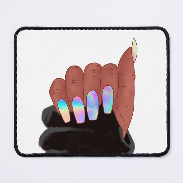 Item preview, Afro woman hand with holograph nails designed and sold by savanamms6.