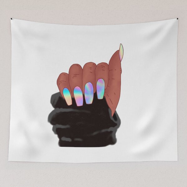 Item preview, Afro woman hand with holograph nails designed and sold by savanamms6.
