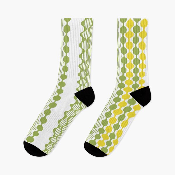 Item preview, Vertical, abstract, waves, lines, mustard yellow, white, green designed and sold by Svitac.
