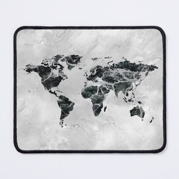 Item preview, Black and White Luxury World Map Silhouette designed and sold by cadinera.