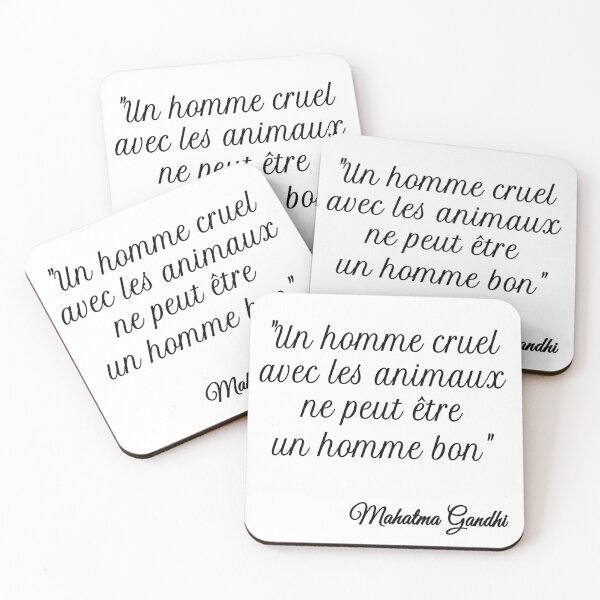 Item preview, A cruel man with animals cannot be a good man Gandhi quote designed and sold by FranceLibre.