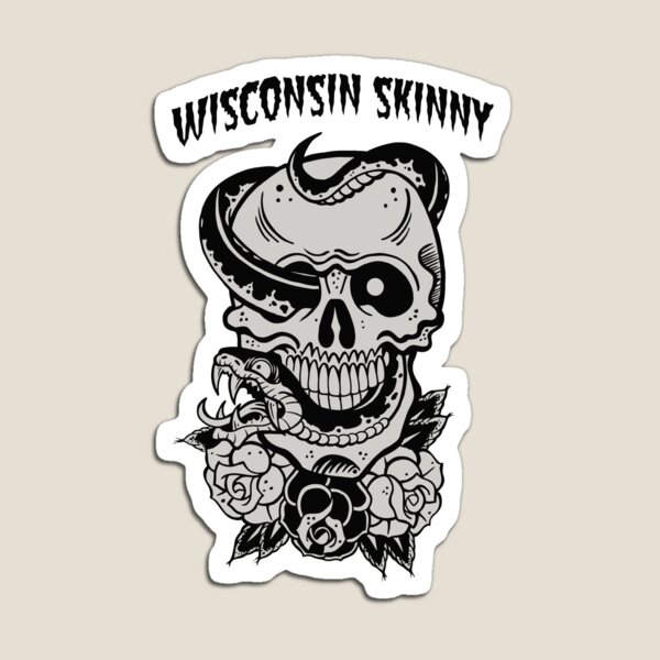 Wisconsin Skinny Snake Skull Magnet