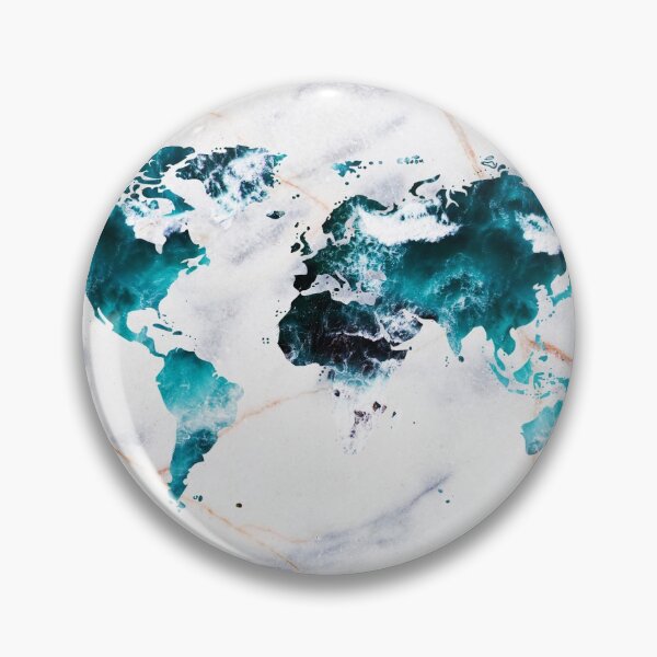 Item preview, World Map Silhouette - Ocean Waves on Marble  designed and sold by cadinera.