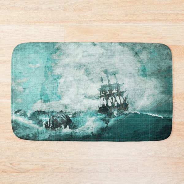 Item preview, Stormy Ocean, Wrecked Ship Stylized Canvas designed and sold by Verdant Rose Studio.