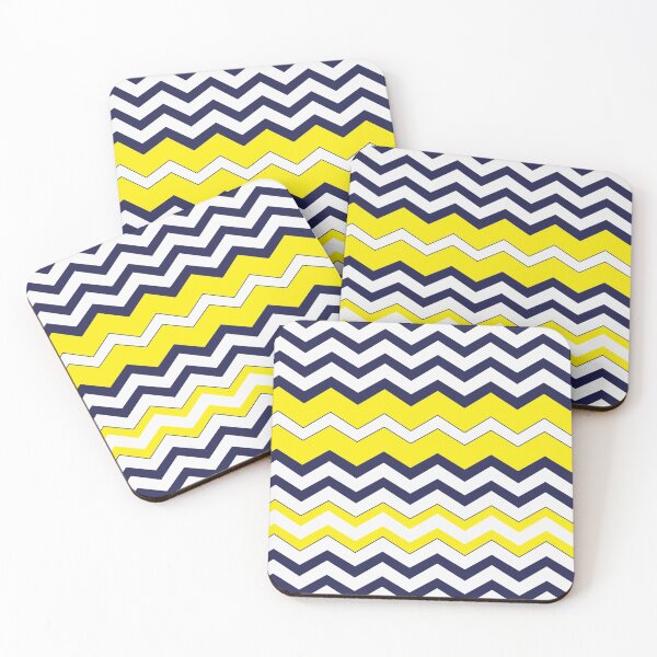 Item preview, Navy blue, yellow and white zig zag lines designed and sold by Svitac.
