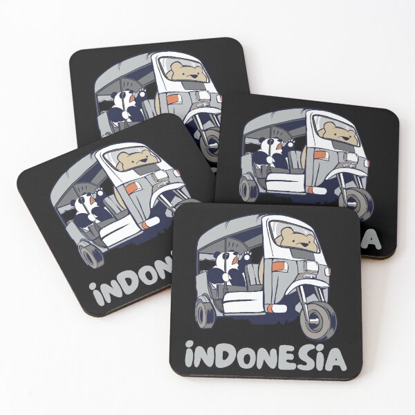 Item preview, Indonesia Tuk-Tuk Rickshaw Panda Bear designed and sold by Hoiho Adventure Shirts.