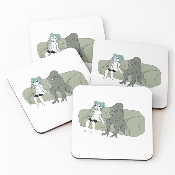 Item preview, Hatsune miku smoking weed with a dinosaur designed and sold by nyanuko.