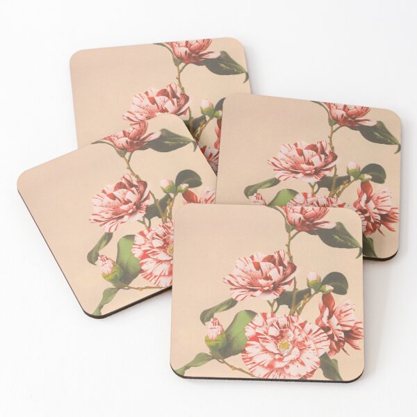 Item preview, Retro Japanese Flower Striped Camellias (1887–1897) by Ogawa Kazumasa designed and sold by Designedbysm.