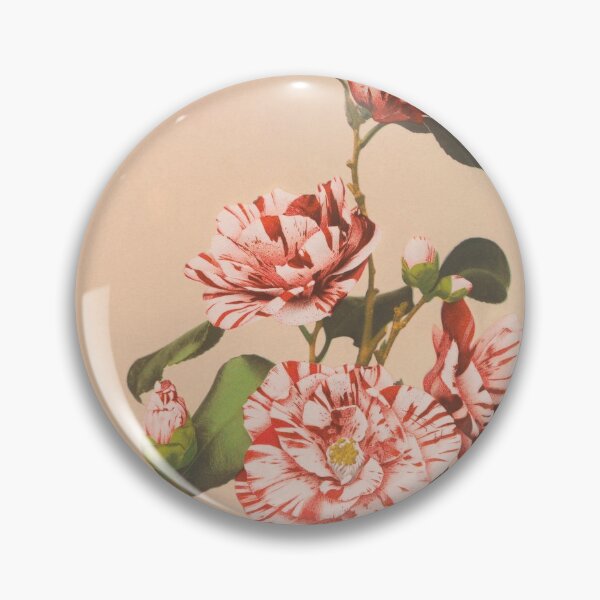 Item preview, Retro Japanese Flower Striped Camellias (1887–1897) by Ogawa Kazumasa designed and sold by Designedbysm.