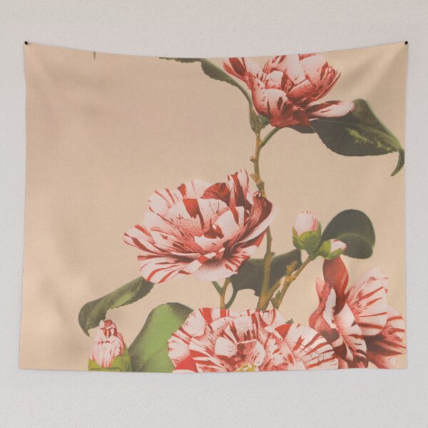 Item preview, Retro Japanese Flower Striped Camellias (1887–1897) by Ogawa Kazumasa designed and sold by Designedbysm.