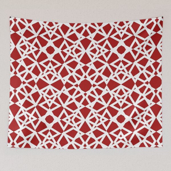 Aperçu de l'œuvre Geometric, ornamental, modern, elegant, simple, burgundy, red, white, pattern créée et vendue par Svitac.