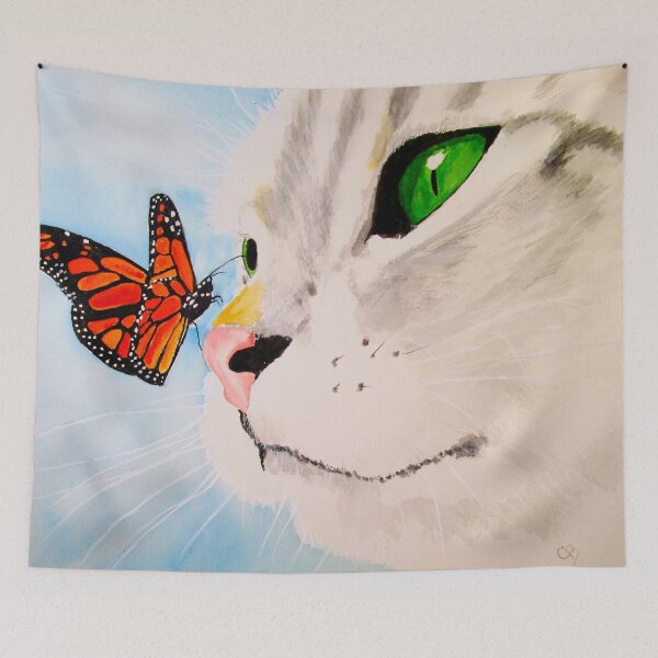 Item preview, Butterfly Kissed Gray Tabby designed and sold by PaintedbyCarol.