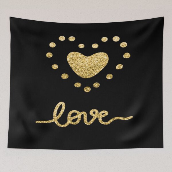 Item preview, Golden Geometric Heart designed and sold by ZubiyaArt.