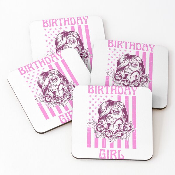 Item preview, Sugar Skull Birthday Girl USA Flag designed and sold by fra02.