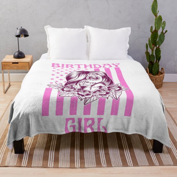 Item preview, Sugar Skull Birthday Girl USA Flag designed and sold by fra02.