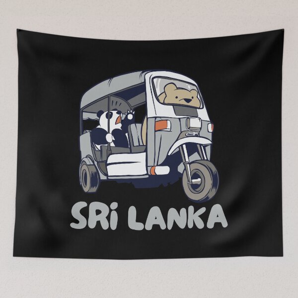 Item preview, Sri Lanka Tuk-Tuk Rickshaw Panda Bear designed and sold by Hoiho Adventure Shirts.