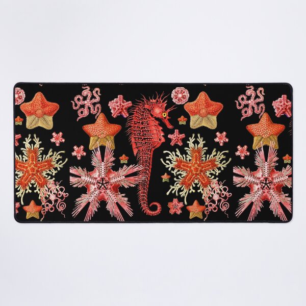 Item preview, RED SEAHORSE AND SEASTARS IN BLACK Sea Life designed and sold by BulganLumini.