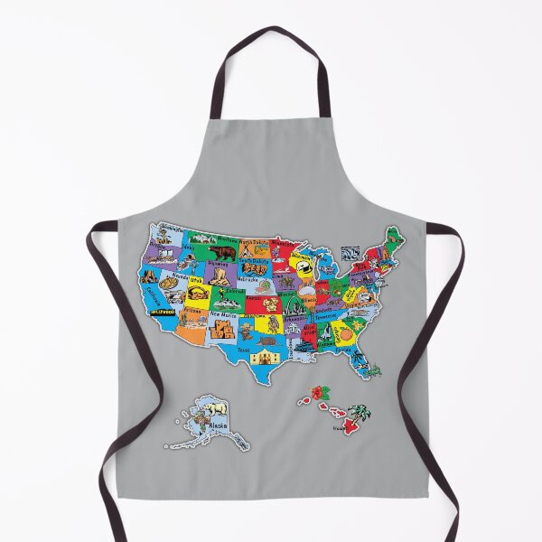Item preview, Colorful United States Map, State Names, Famous Symbols designed and sold by mashmosh.