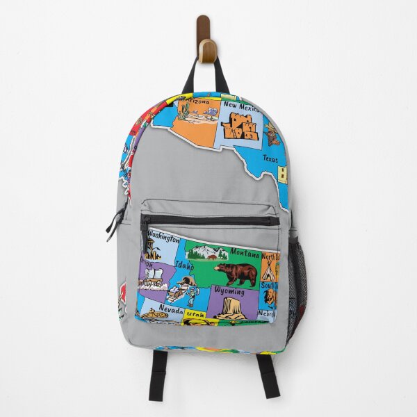 Item preview, Colorful United States Map, State Names, Famous Symbols designed and sold by mashmosh.