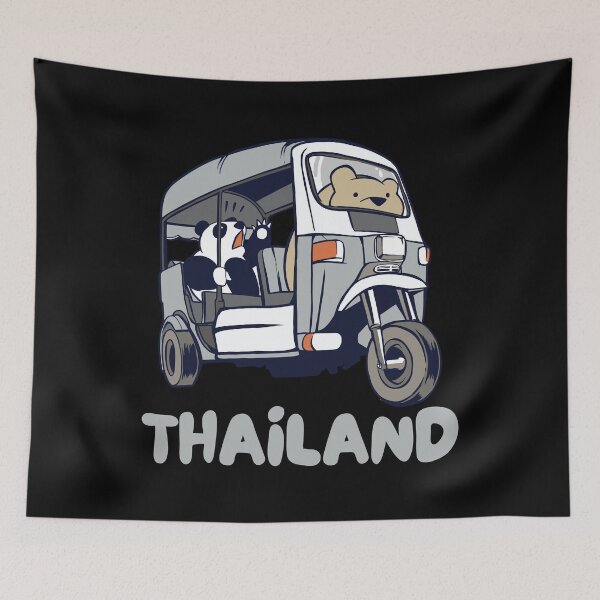 Item preview, Thailand Tuk-Tuk Thai Rickshaw Panda Bear designed and sold by Hoiho Adventure Shirts.