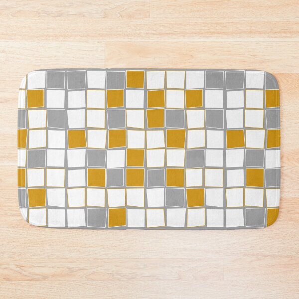 Artikelvorschau, Squares, modern, geometric, simple, elegant, grey, white, yellow, ochre entworfen und verkauft von Svitac.