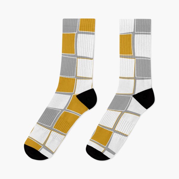 Item preview, Squares, modern, geometric, simple, elegant, grey, white, yellow, ochre designed and sold by Svitac.