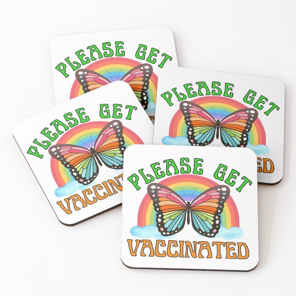 Item preview, Please Get Vaccinated Rainbow Butterfly designed and sold by ComfyAndBlunt.