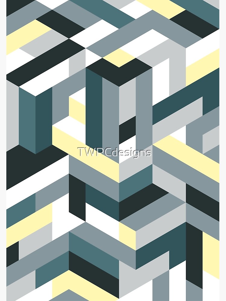 Disover Isometric - Green & Yellow Premium Matte Vertical Poster
