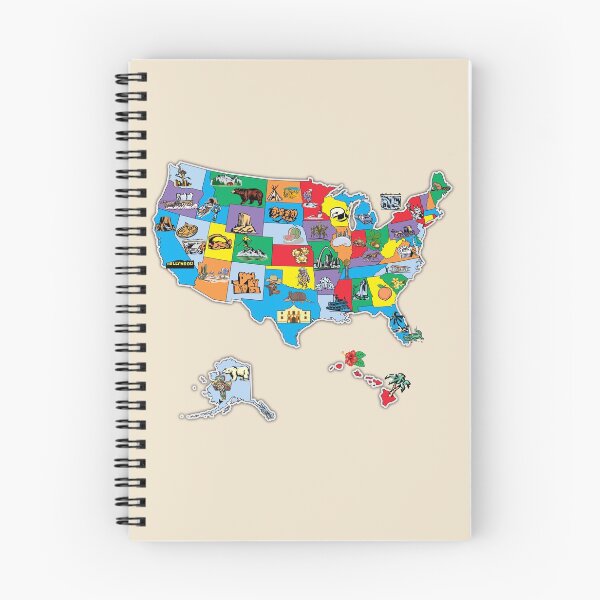 Item preview, United States of America Map, Landmarks, Attractions, Symbols designed and sold by mashmosh.