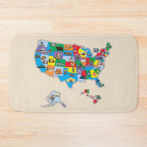 Item preview, United States of America Map, Landmarks, Attractions, Symbols designed and sold by mashmosh.