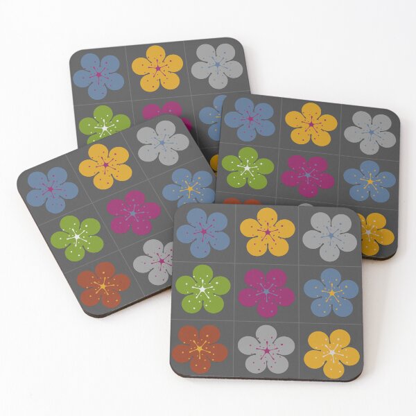 Item preview, Cherry tree blosom, abstract, flowers, pop art inspired, colorful, grey designed and sold by Svitac.