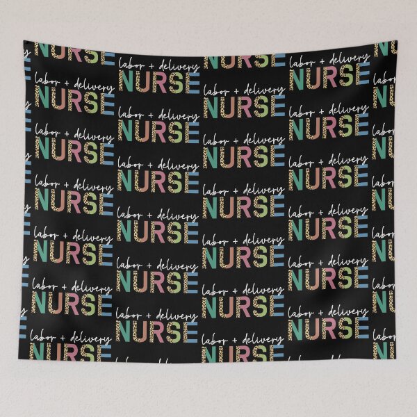 Item preview, Labor and delivery nurse Cheetah print typography | L and D Nurse Leopard print | Gifts for Labor+Delivery nurse designed and sold by Violet Treasures.