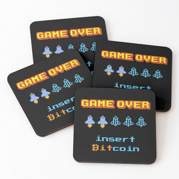 Artikelvorschau, Spiel vorbei. Bitcoin einwerfen | Arcade-Spiel-Bildschirm entworfen und verkauft von SVGWBA.