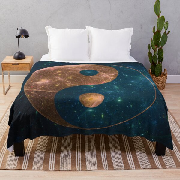 Item preview, Peach and Blue Fractal Yin Yang Pattern designed and sold by whosedream.