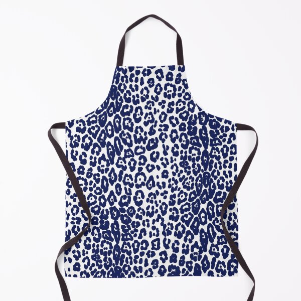 Aperçu de l'œuvre Modern, lepard pattern, feline, big cat, animal print, navy blue, white créée et vendue par Svitac.