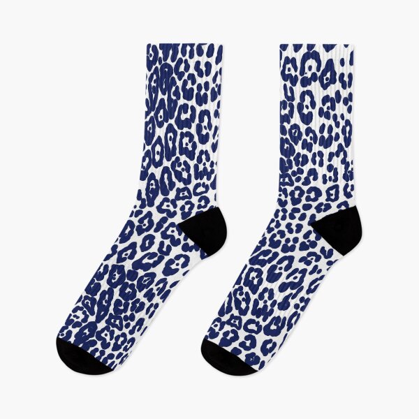 Item preview, Modern, lepard pattern, feline, big cat, animal print, navy blue, white designed and sold by Svitac.