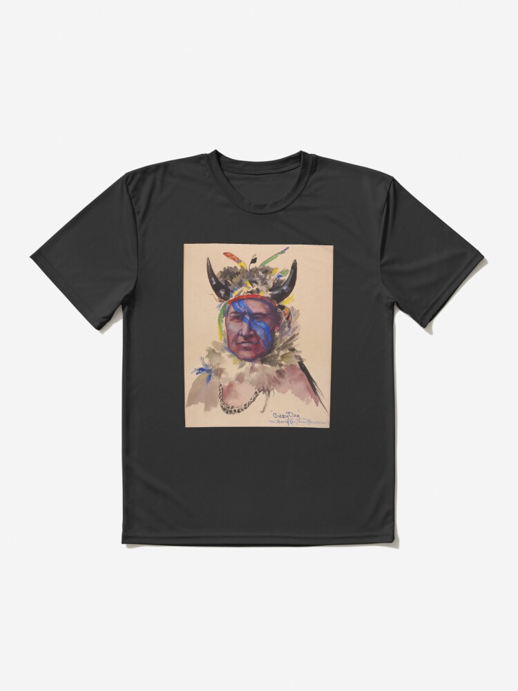 Crazy Dog Native American print Active T-Shirt for Sale by RapTops