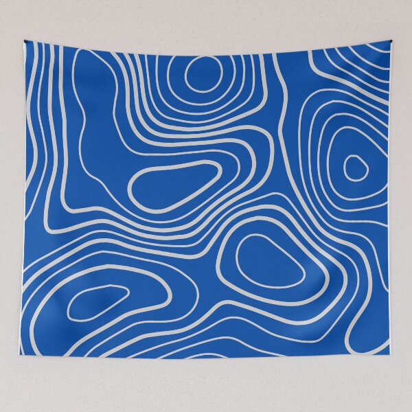 Item preview, Topography Blue Gray Circles Pattern designed and sold by LifeProApperal.