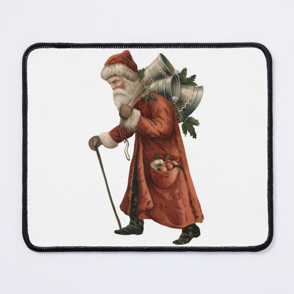 Item preview, Walking red Scandinavian Christmas Santa carrying bells designed and sold by RedThorThreads.