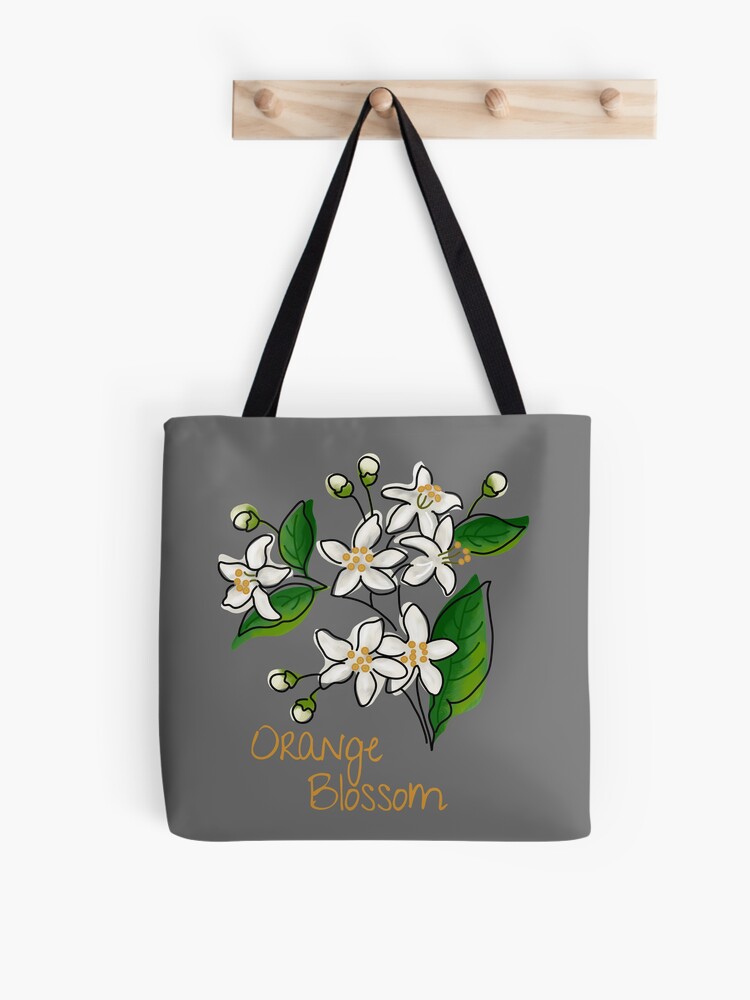 Orange Blossom Tote Bag in Cotton (15in x 15in.5in) by Saffron Marigold